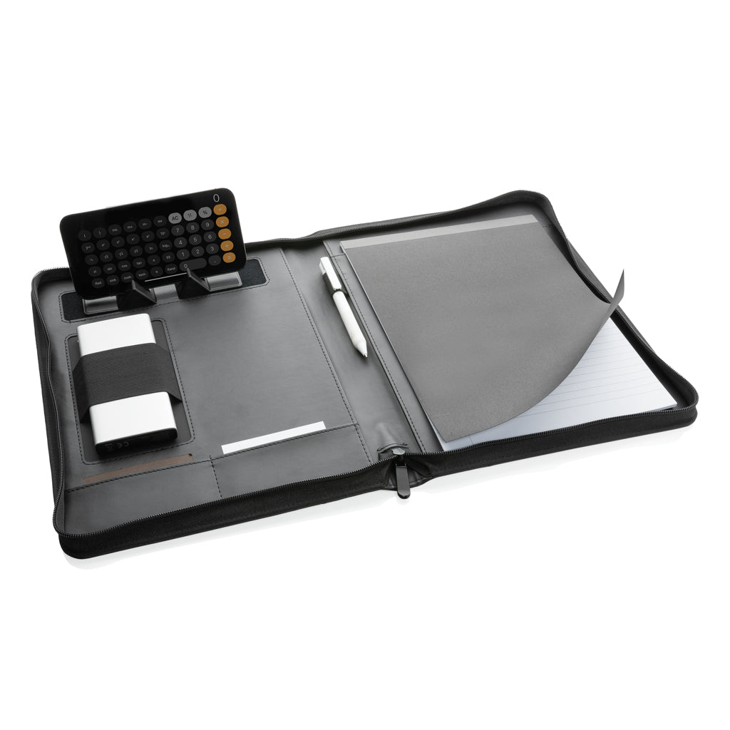 RCS rPU deluxe tech portfolio with zipper - Black
