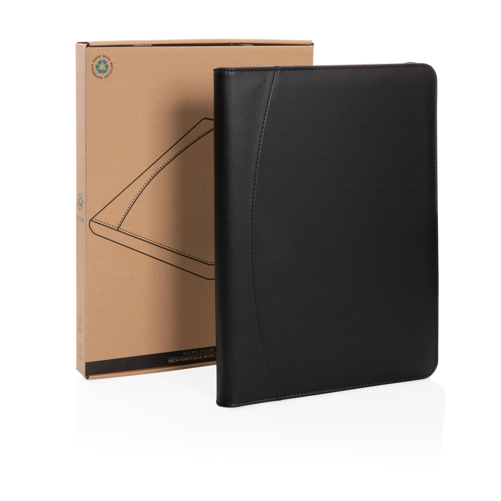 RCS rPU deluxe tech portfolio with zipper - Black