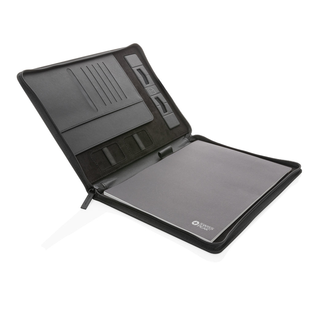 Swiss Peak Heritage RCS rPU A4 portfolio with zipper - Black