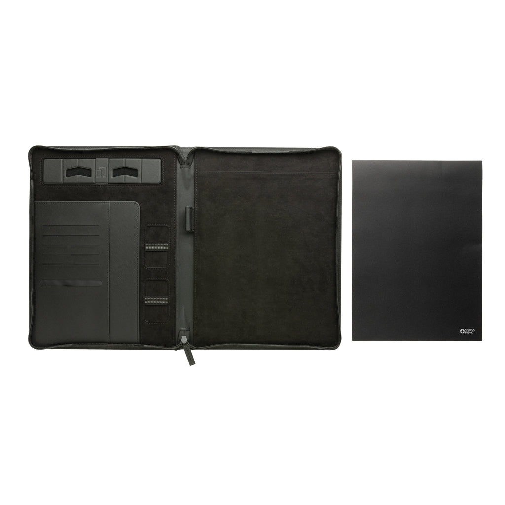 Swiss Peak Heritage RCS rPU A4 portfolio with zipper - Black
