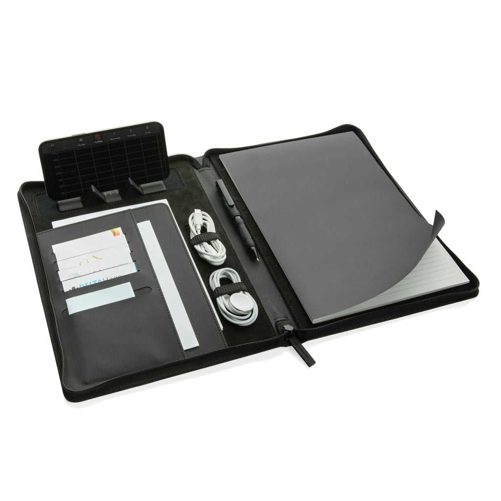 Swiss Peak Heritage RCS rPU A4 portfolio with zipper - Black