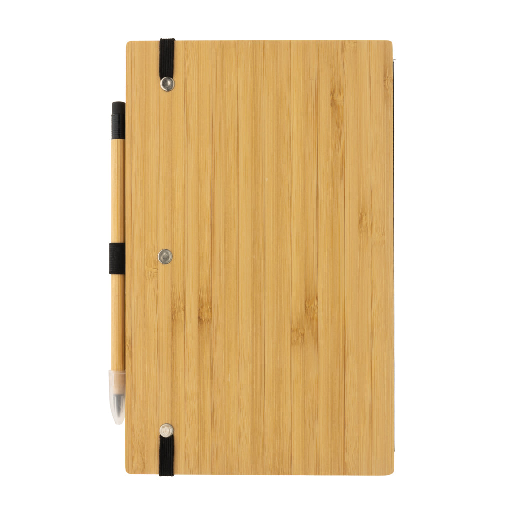 Bamboo notebook and infinity pencil set - Brown