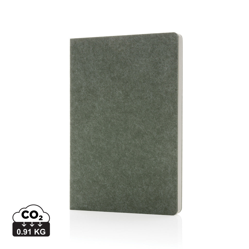 Phrase GRS certified recycled felt A5 notebook - Green