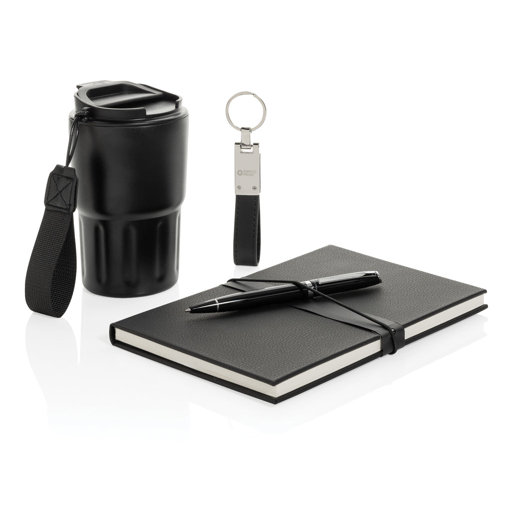Swiss Peak RCS certified deluxe business gift set w/ tumbler - Black