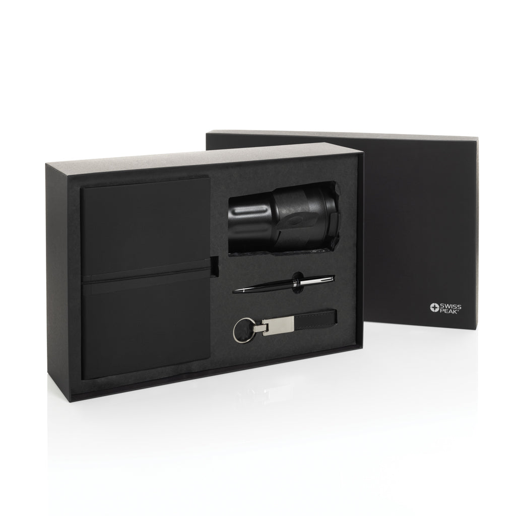 Swiss Peak RCS certified deluxe business gift set w/ tumbler - Black