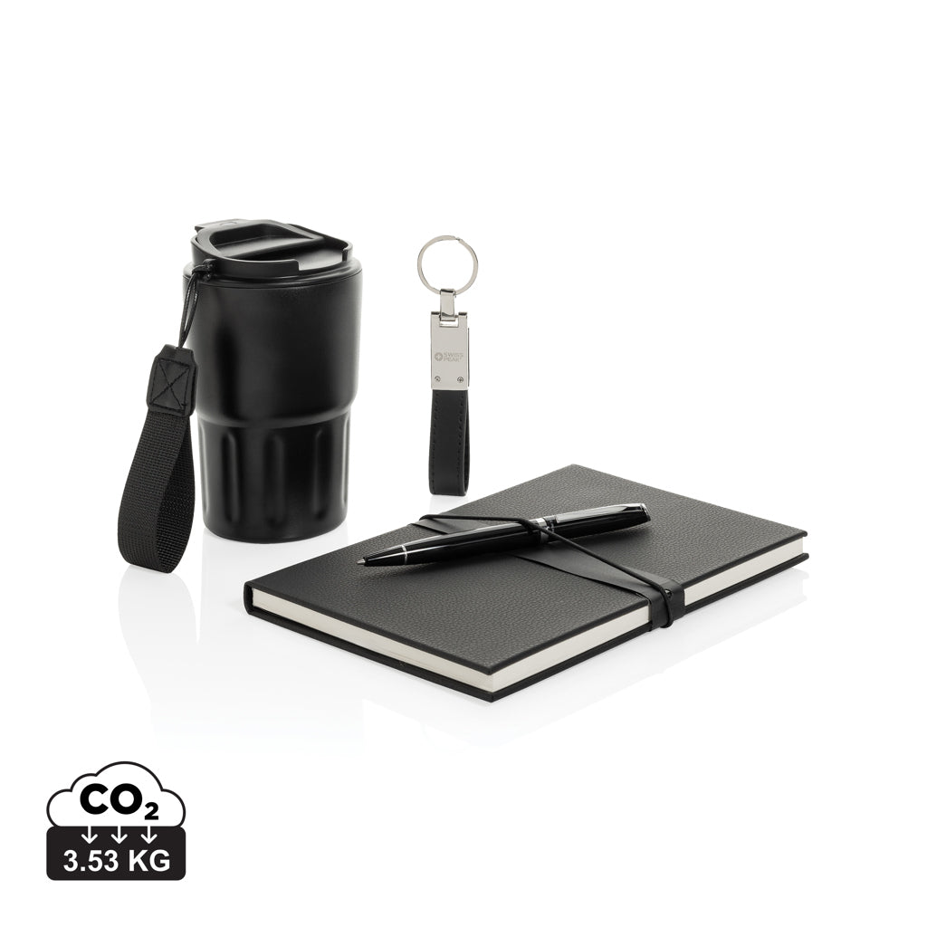 Swiss Peak RCS certified deluxe business gift set w/ tumbler - Black
