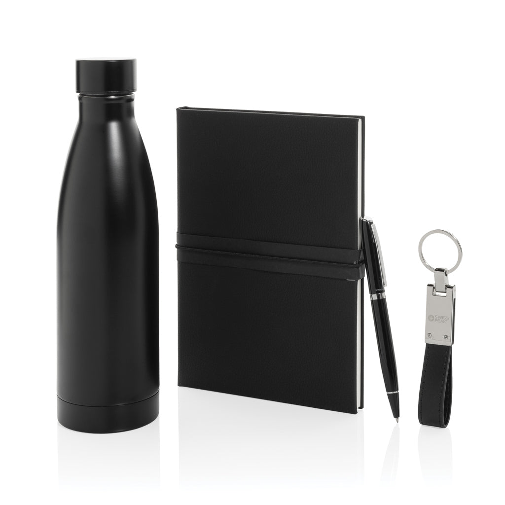 Swiss Peak RCS deluxe business gift set w/ water bottle - Black