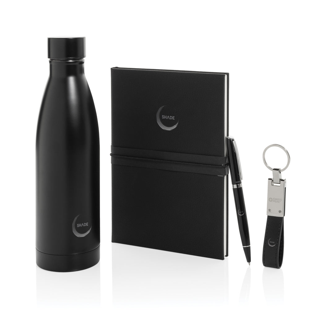 Swiss Peak RCS deluxe business gift set w/ water bottle - Black