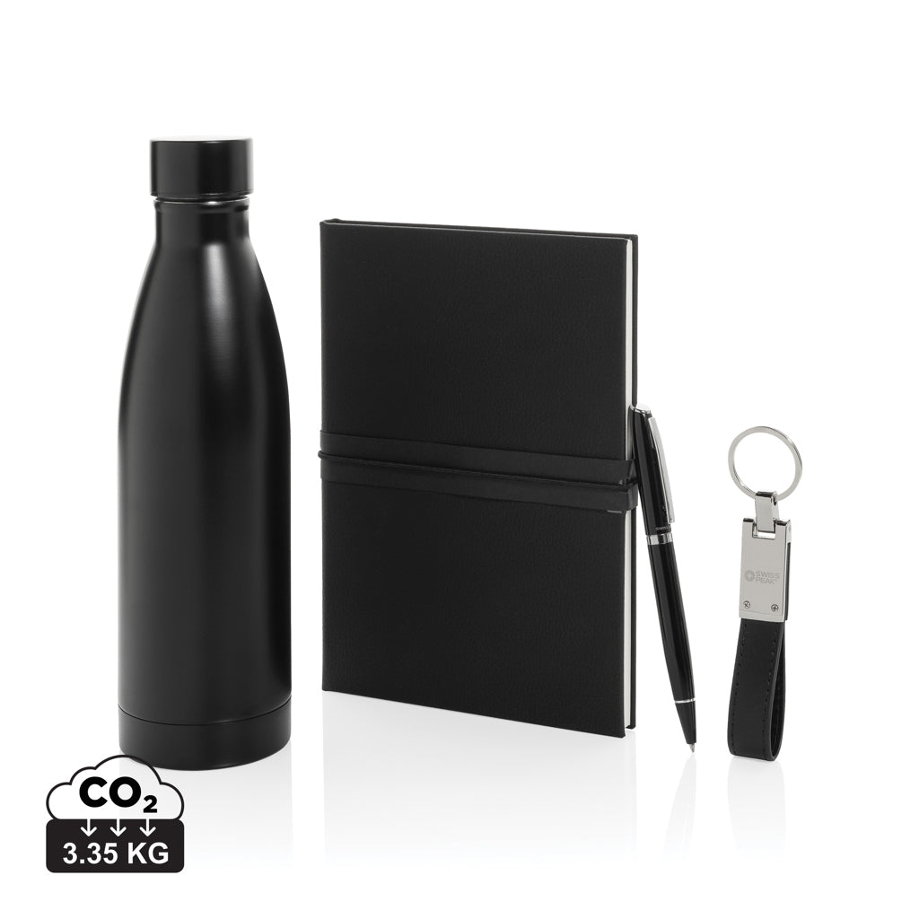 Swiss Peak RCS deluxe business gift set w/ water bottle - Black