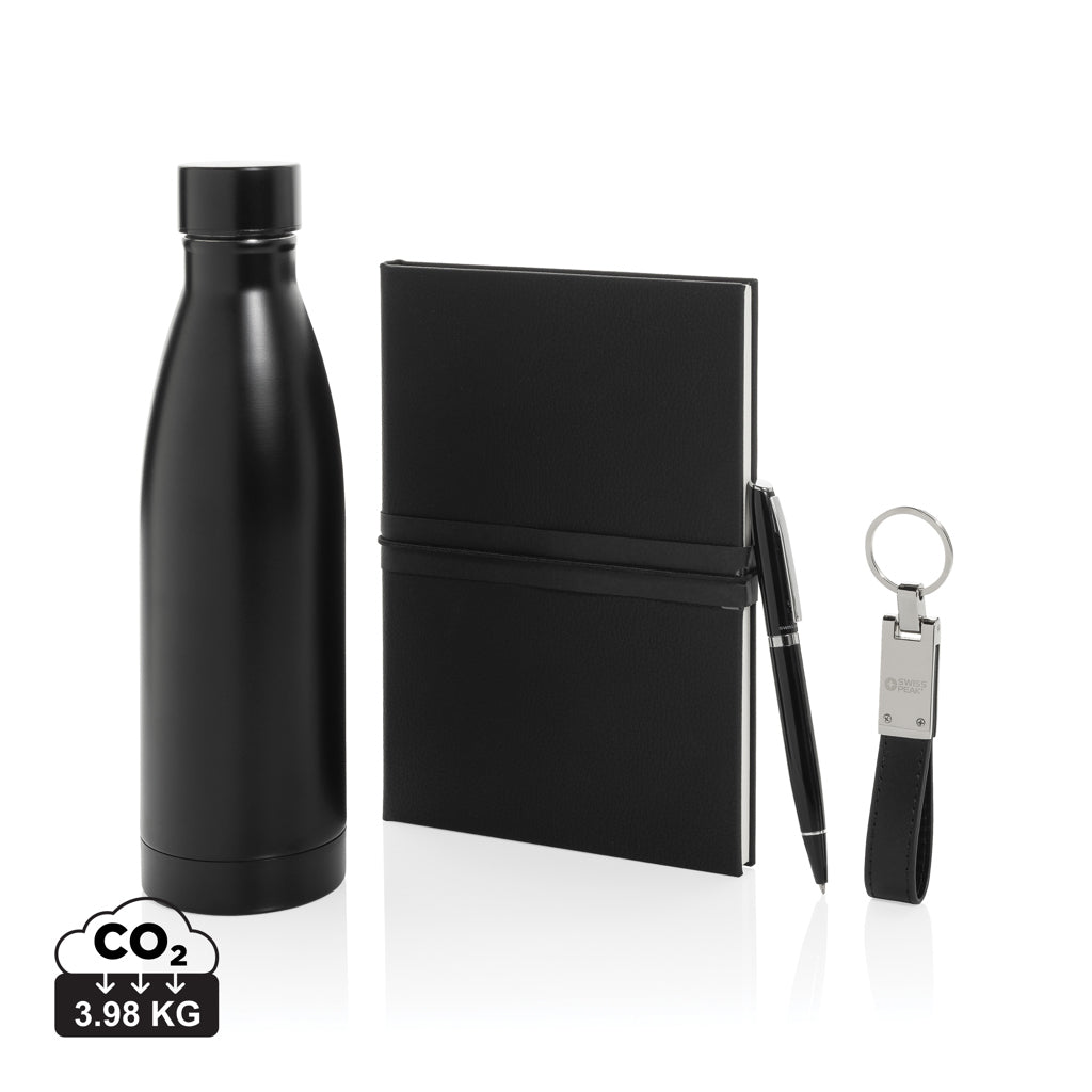 Swiss Peak RCS deluxe business gift set w/ water bottle - Black