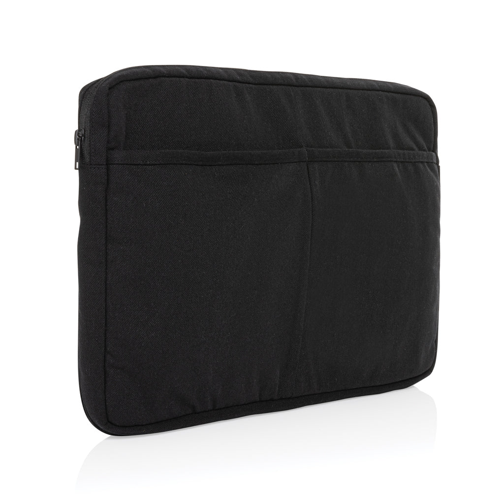 Laluka AWARE™ recycled cotton 15.6 inch laptop sleeve - Black