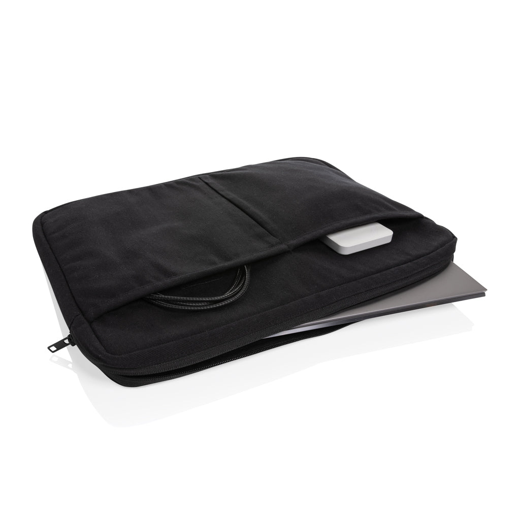 Laluka AWARE™ recycled cotton 15.6 inch laptop sleeve - Black