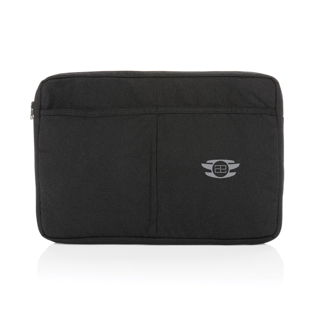 Laluka AWARE™ recycled cotton 15.6 inch laptop sleeve - Black