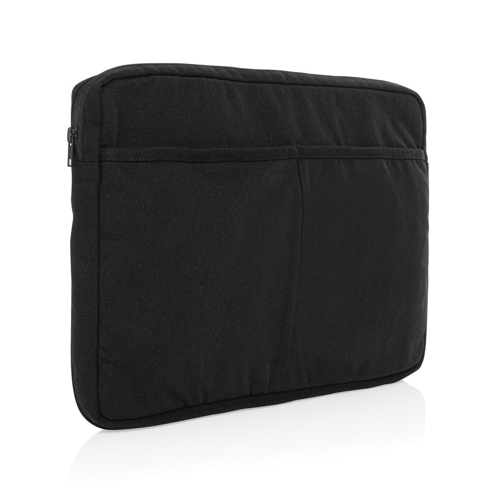 Laluka AWARE™ recycled cotton 15.6 inch laptop sleeve - Black