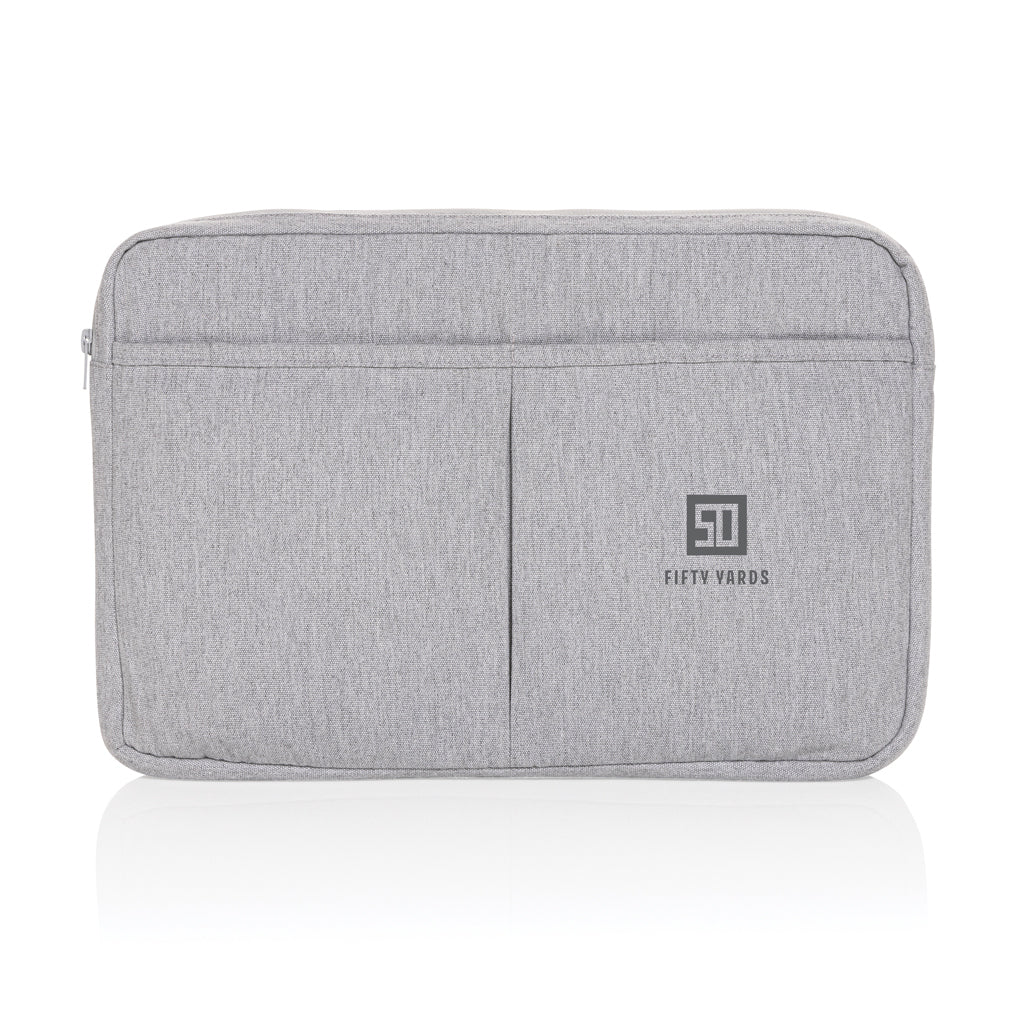 Laluka AWARE™ recycled cotton 15.6 inch laptop sleeve - Grey