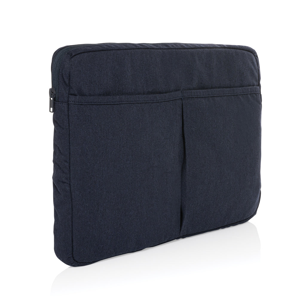 Laluka AWARE™ recycled cotton 15.6 inch laptop sleeve - Navy