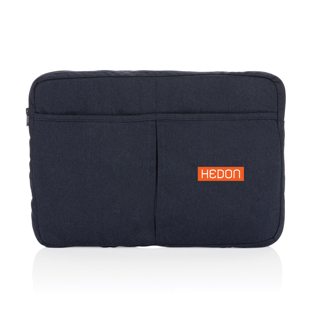 Laluka AWARE™ recycled cotton 15.6 inch laptop sleeve - Navy