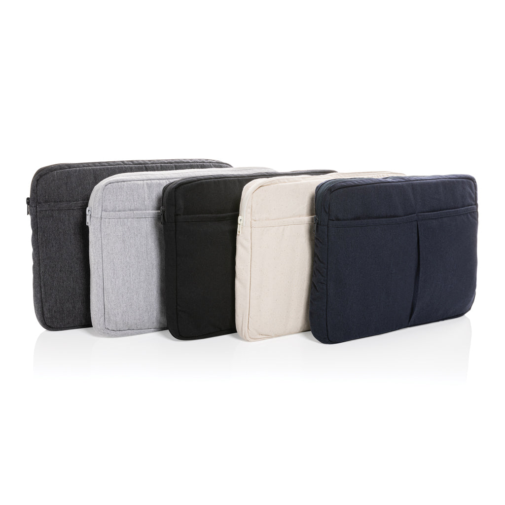 Laluka AWARE™ recycled cotton 15.6 inch laptop sleeve - Navy