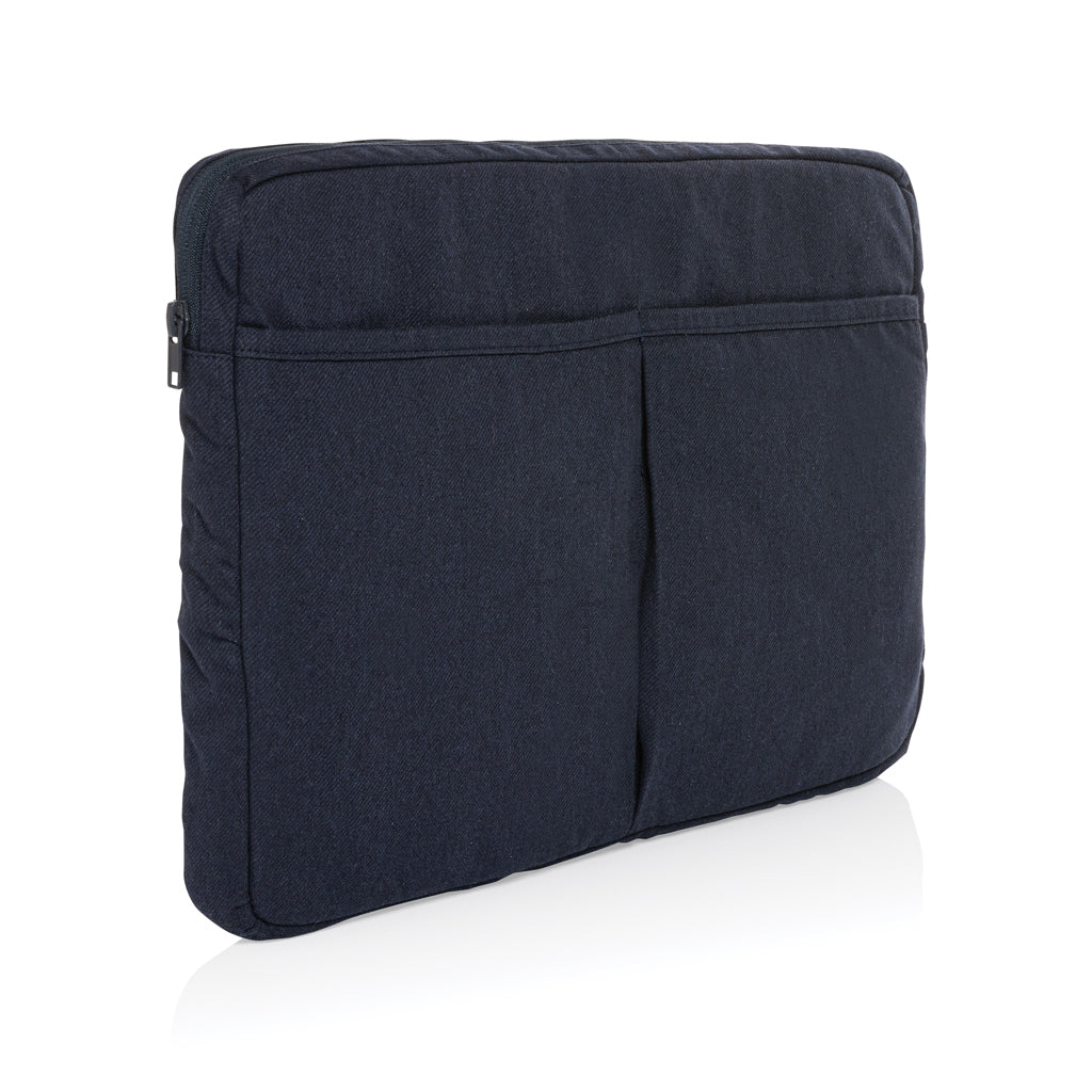 Laluka AWARE™ recycled cotton 15.6 inch laptop sleeve - Navy