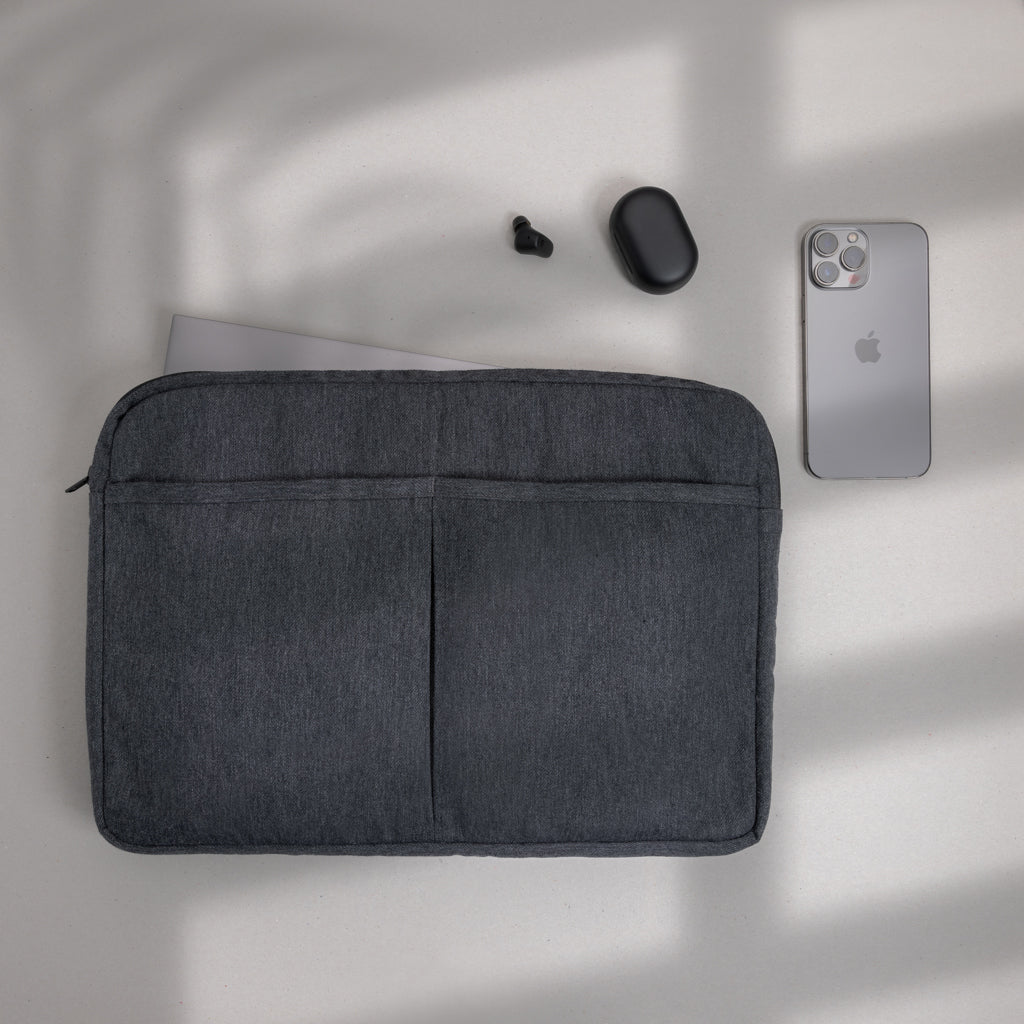 Laluka AWARE™ recycled cotton 15.6 inch laptop sleeve - Anthracite