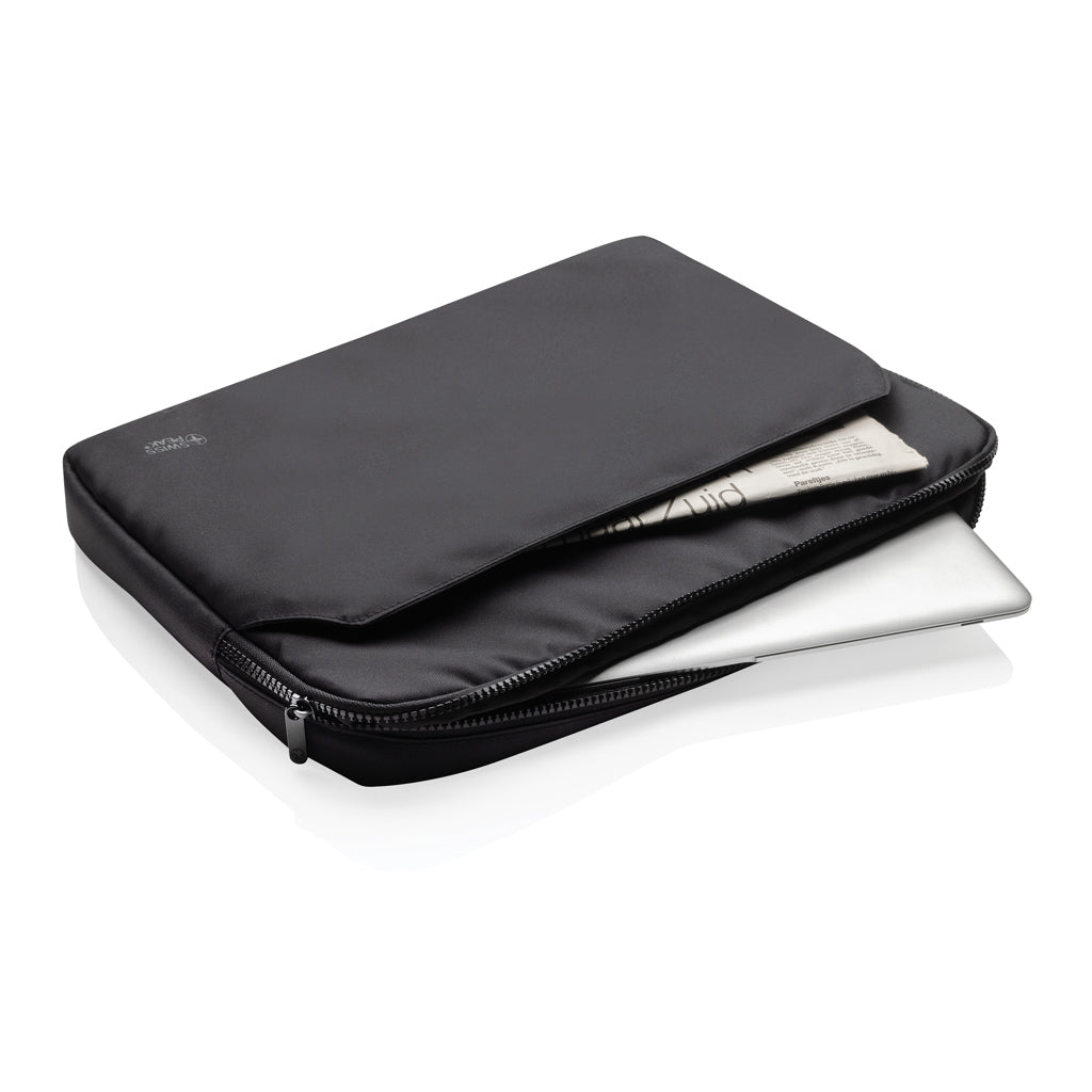 Swiss Peak Aware™ RPET Essential 15.6 inch laptop sleeve - Black
