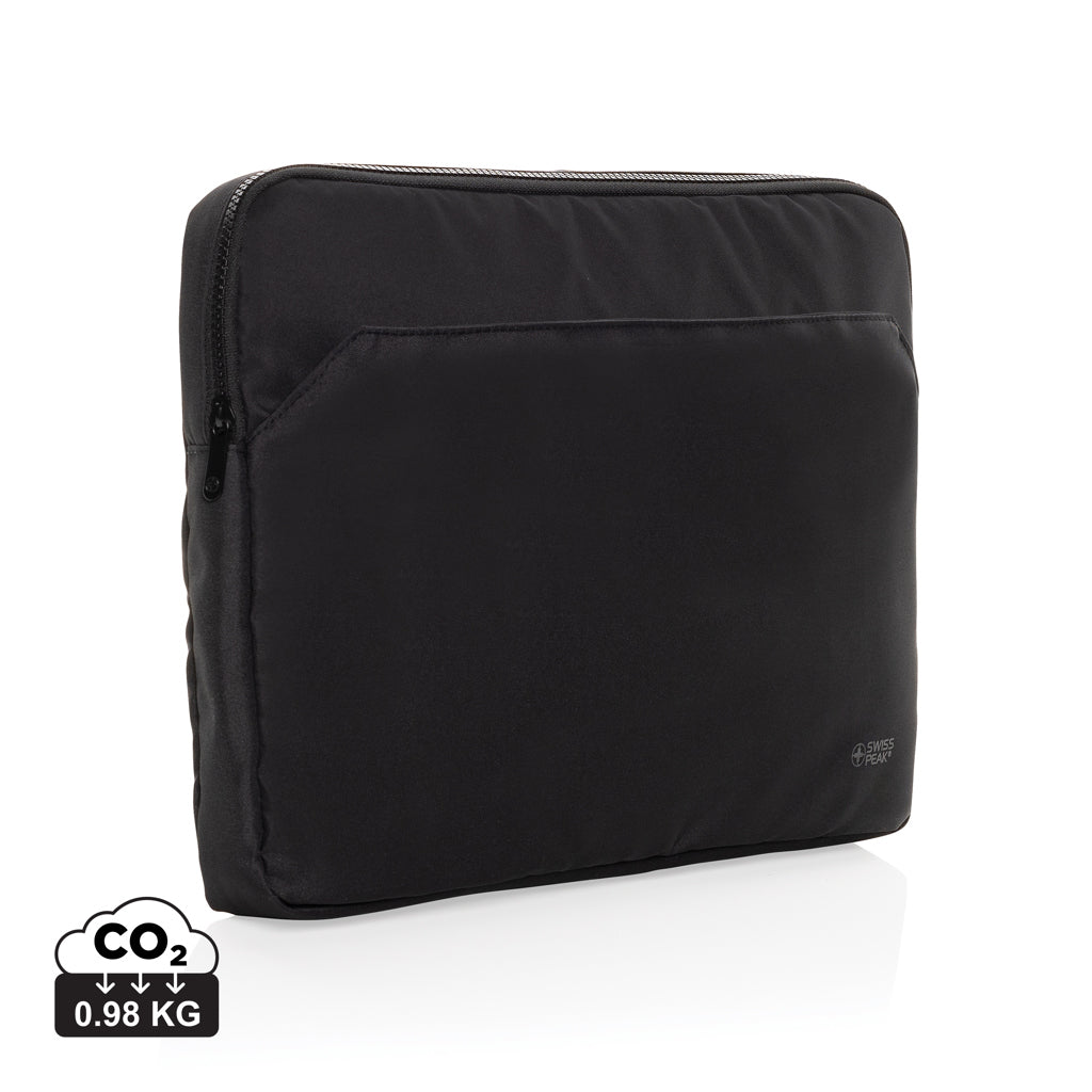 Swiss Peak Aware™ RPET Essential 15.6 inch laptop sleeve - Black