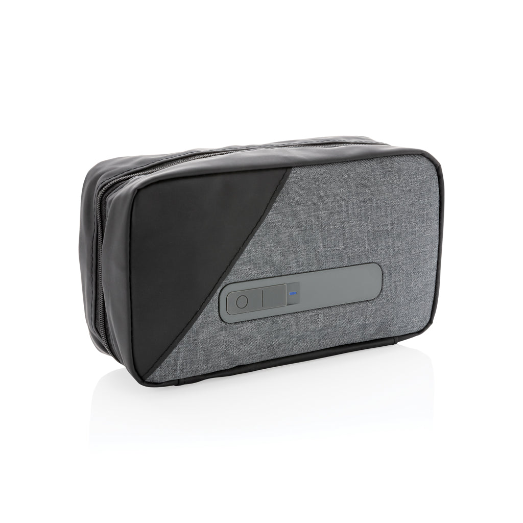 Portable UV-C steriliser pouch with integrated battery - Grey