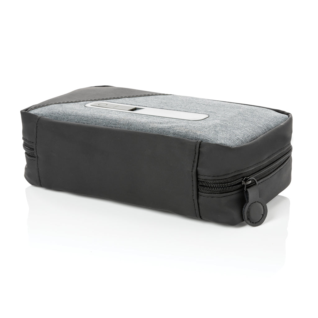 Portable UV-C steriliser pouch with integrated battery - Grey