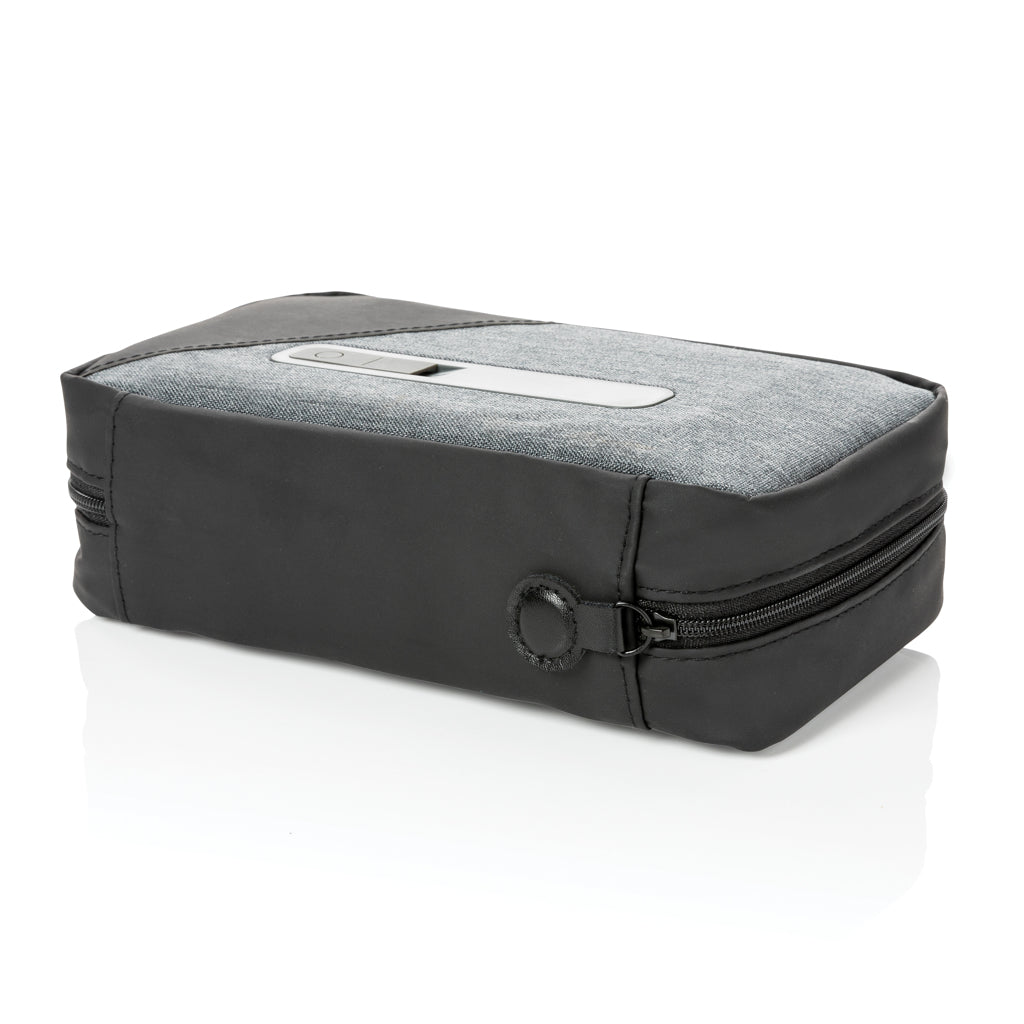 Portable UV-C steriliser pouch with integrated battery - Grey