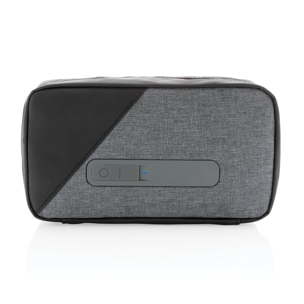 Portable UV-C steriliser pouch with integrated battery - Grey