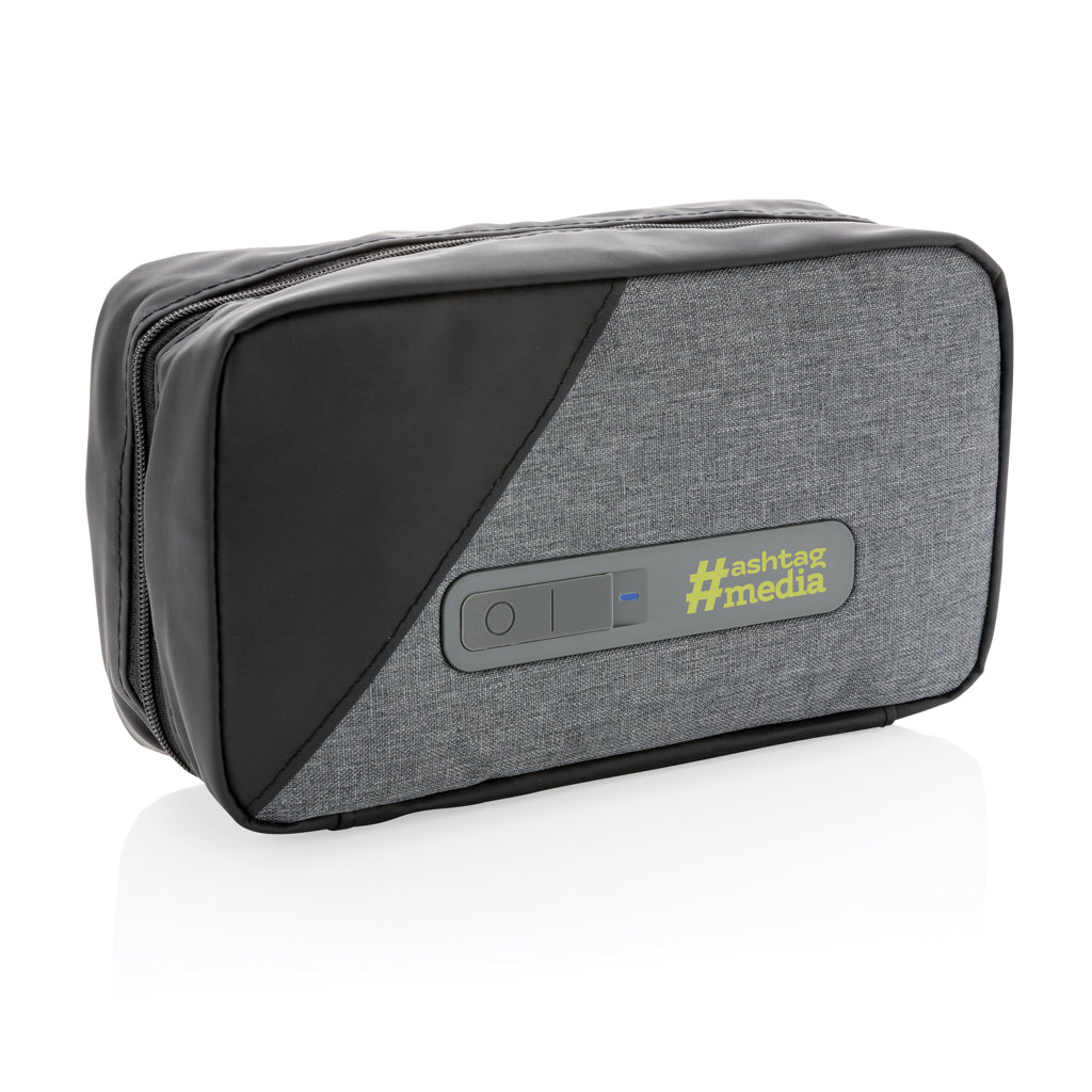Portable UV-C steriliser pouch with integrated battery - Grey
