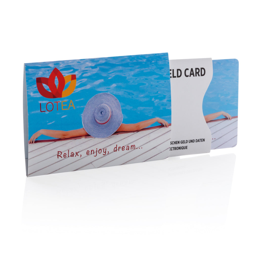 Anti-skimming RFID shield card with active jamming chip - White