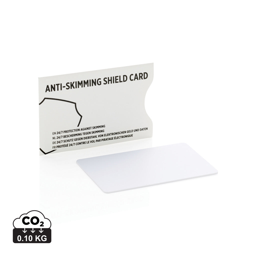 Anti-skimming RFID shield card with active jamming chip - White