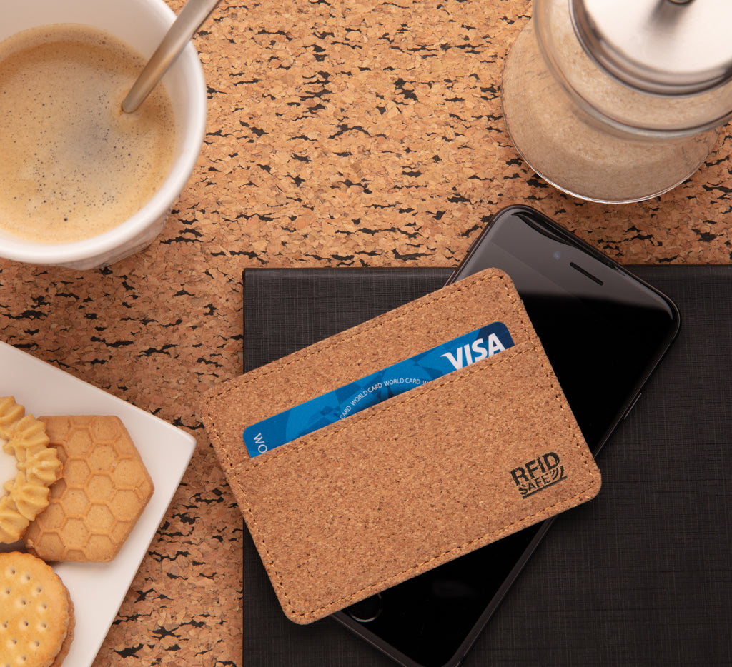 Cork secure RFID slim wallet - Brown