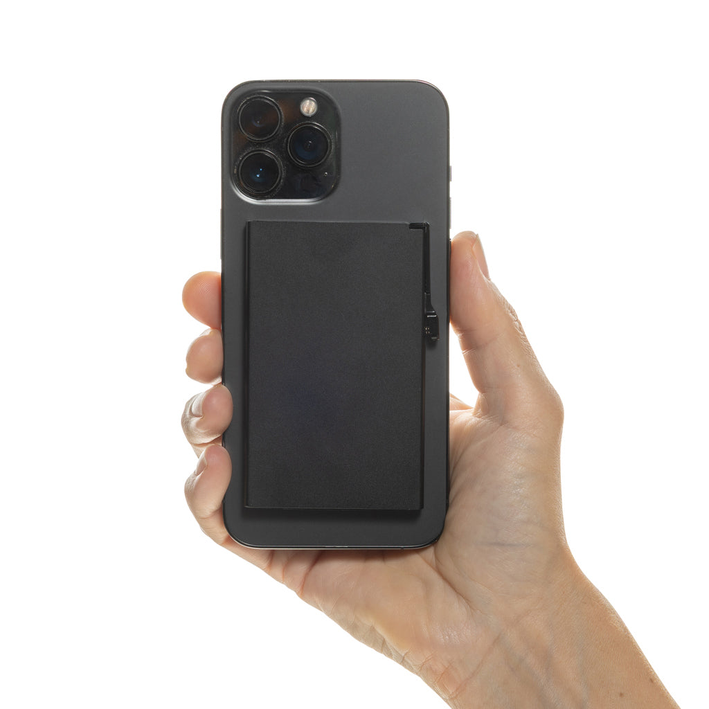 Standard aluminium RFID magnetic phone cardholder - Black