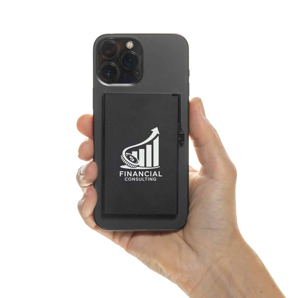 Standard aluminium RFID magnetic phone cardholder - Black