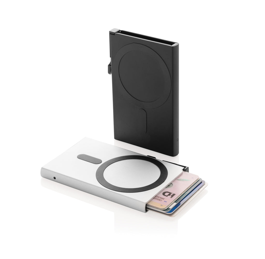Standard aluminium RFID magnetic phone cardholder - Black