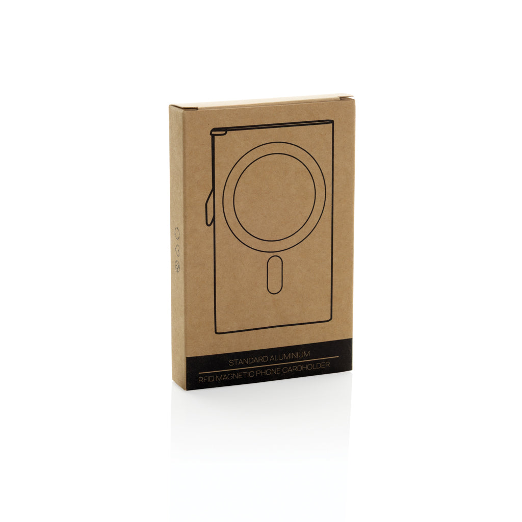 Standard aluminium RFID magnetic phone cardholder - Black