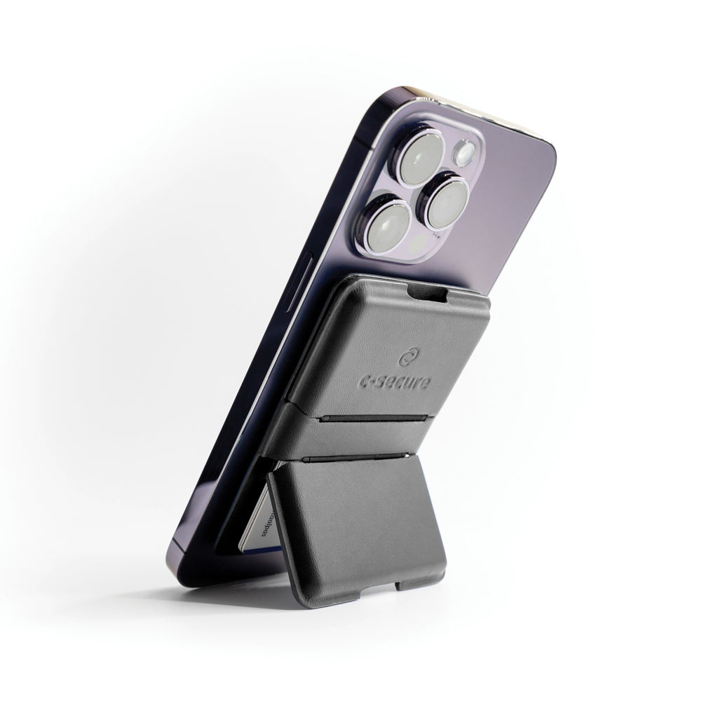 C-Secure MagSafe phone wallet - Black