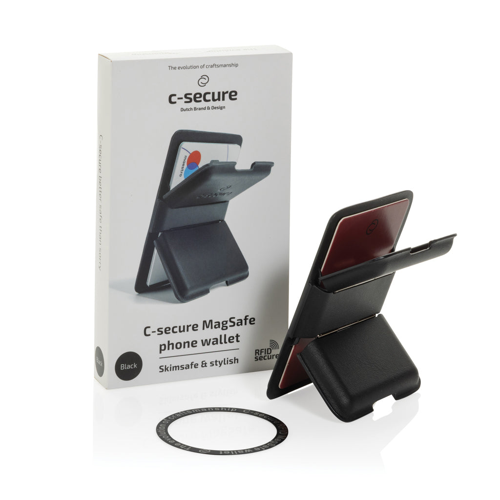 C-Secure MagSafe phone wallet - Black