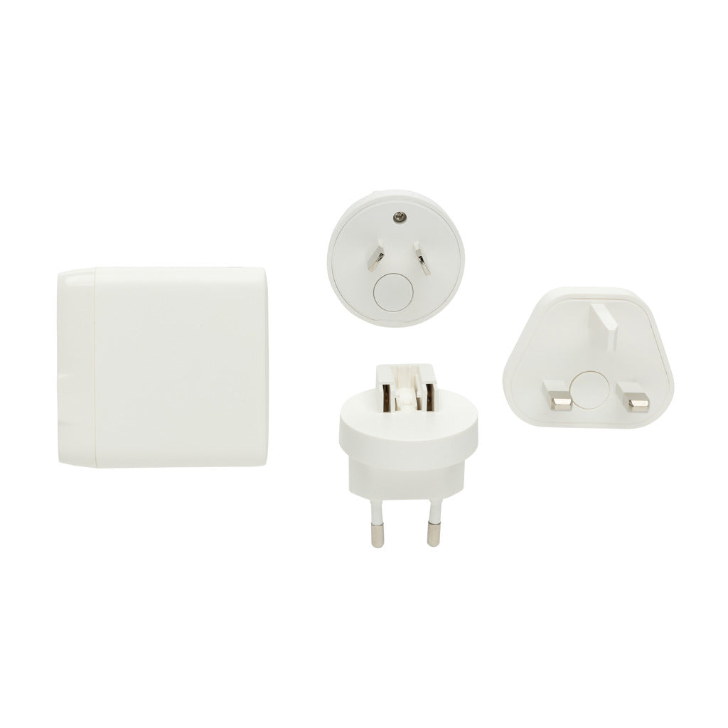 TravelCharge Pro RCS rplastic travel charger with USB C - White