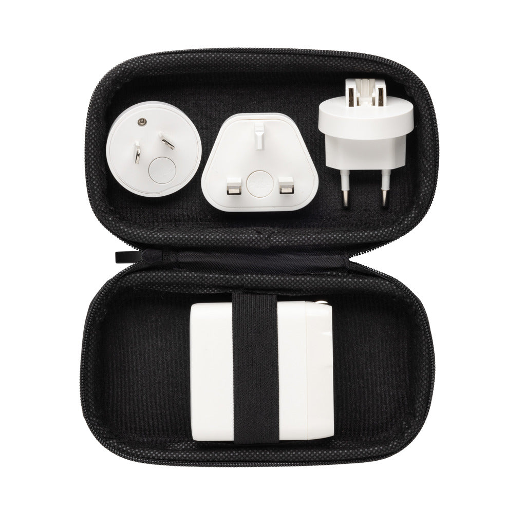 TravelCharge Pro RCS rplastic travel charger with USB C - White