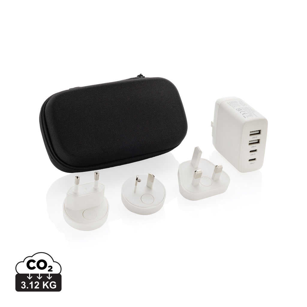 TravelCharge Pro RCS rplastic travel charger with USB C - White