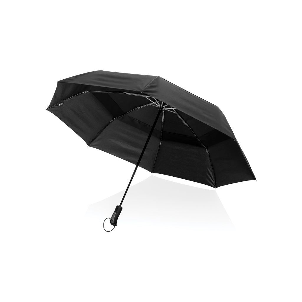 Swiss Peak Aware™ Tornado 27” pocket storm umbrella - Black