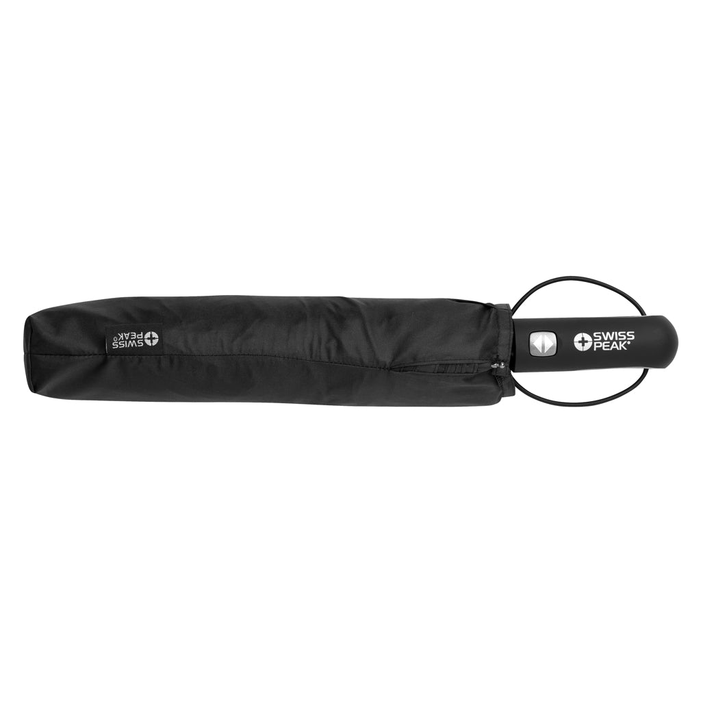 Swiss Peak Aware™ Tornado 27” pocket storm umbrella - Black