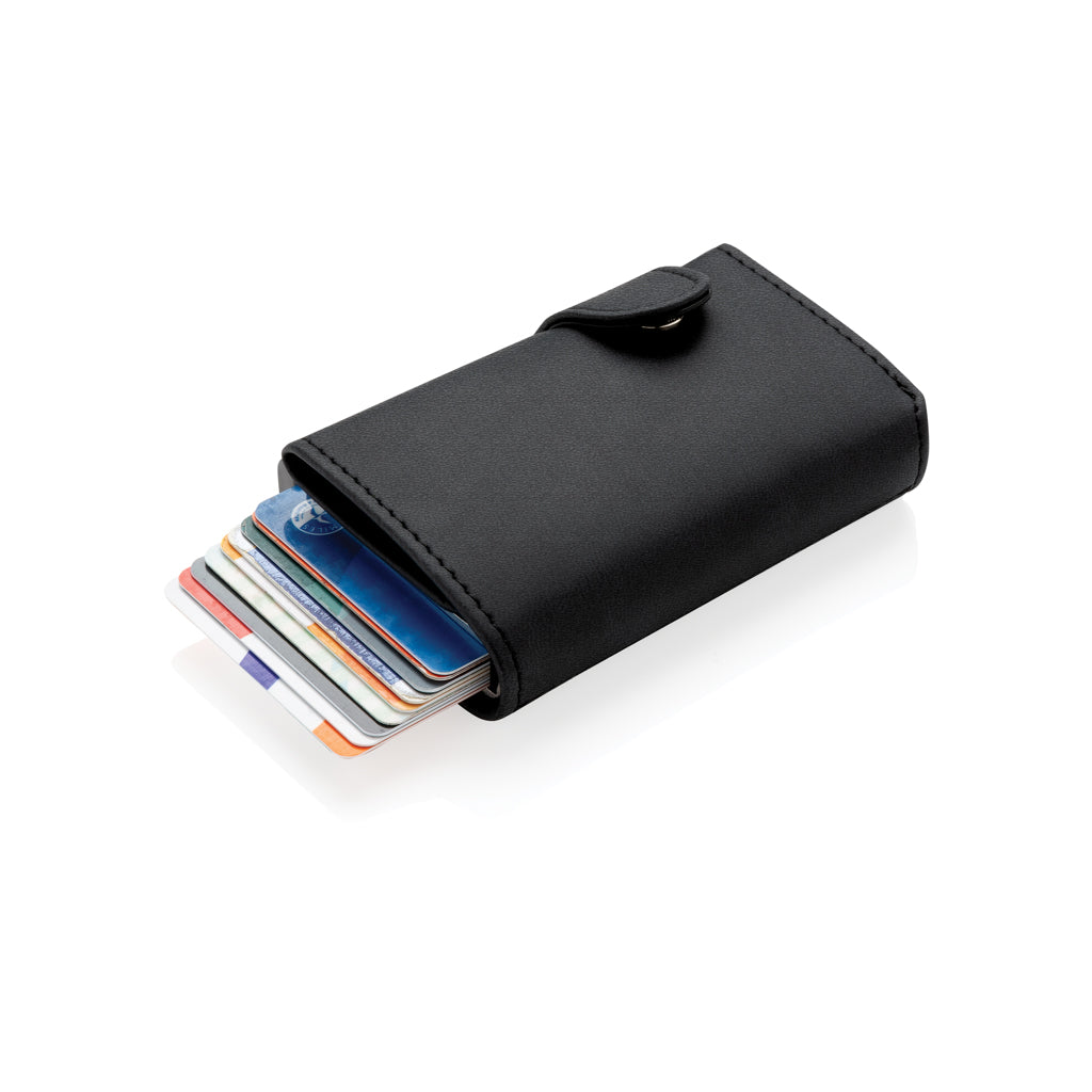 Standard aluminium RFID cardholder with PU wallet - Black