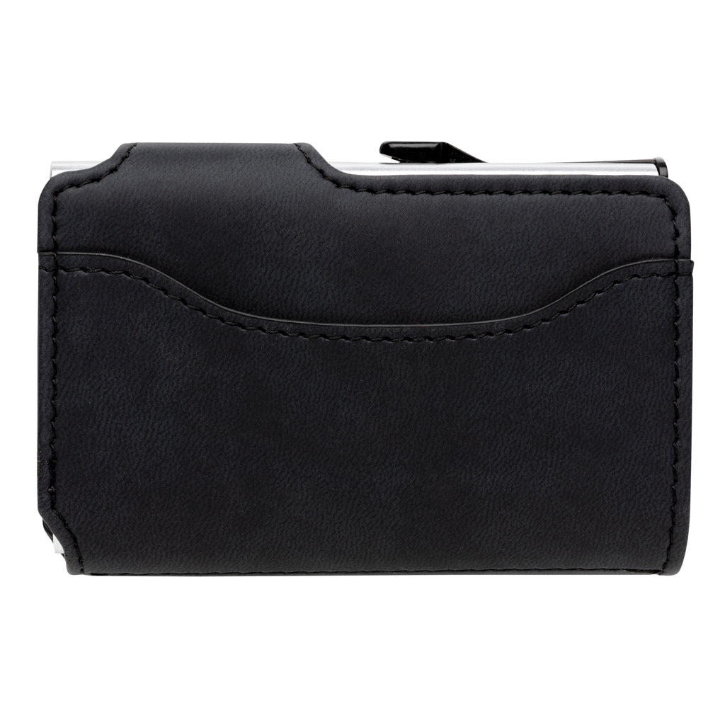 Standard aluminium RFID cardholder with PU wallet - Black