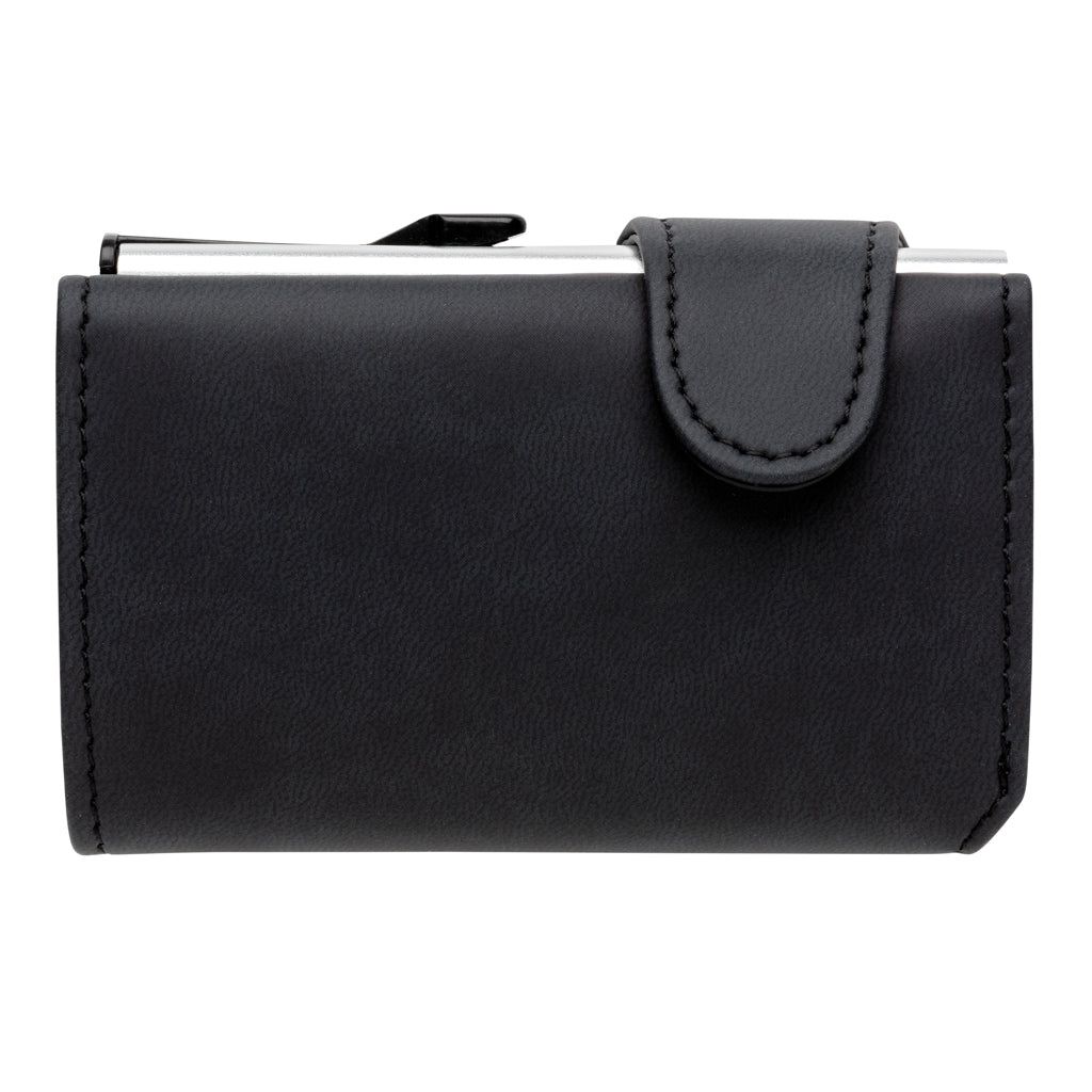 Standard aluminium RFID cardholder with PU wallet - Black