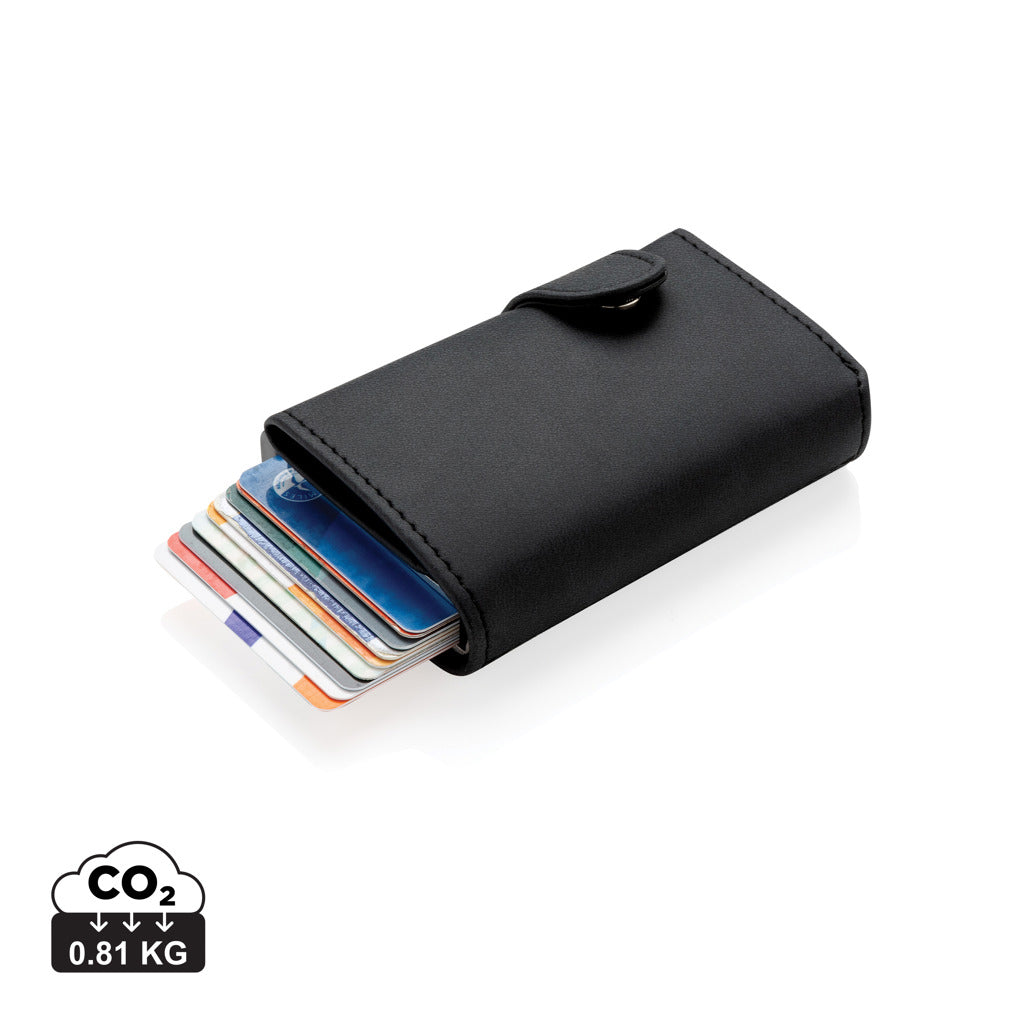 Standard aluminium RFID cardholder with PU wallet - Black