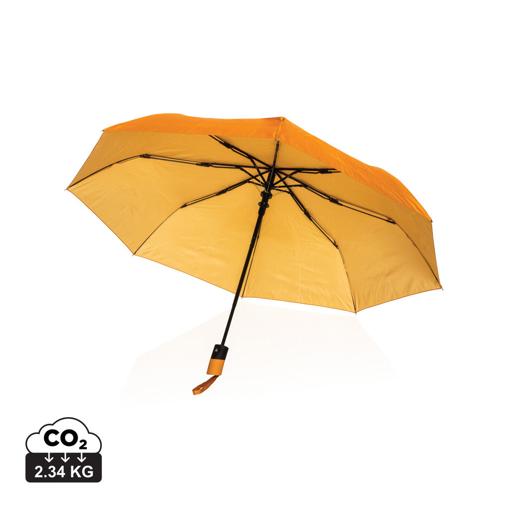 21' Impact AWARE™ 190T mini auto open umbrella - Sundial Orange